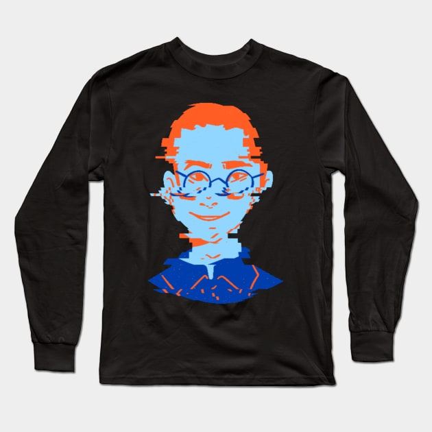 Max the Young Man Who Wear Glasses Long Sleeve T-Shirt by 45 Creative Club